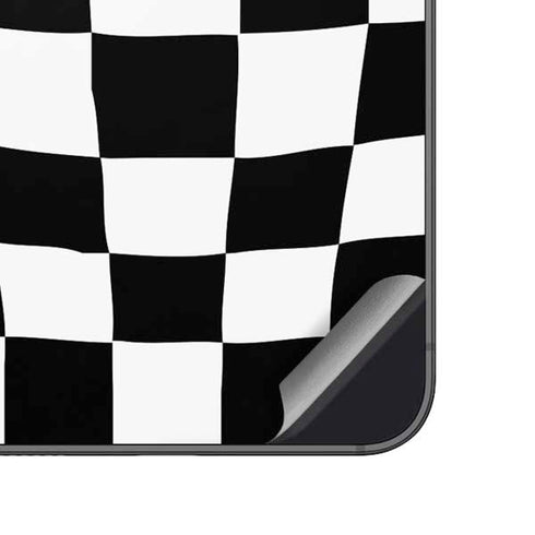 Black and White Zoomed Checkerboard Galaxy A14 5G Skin